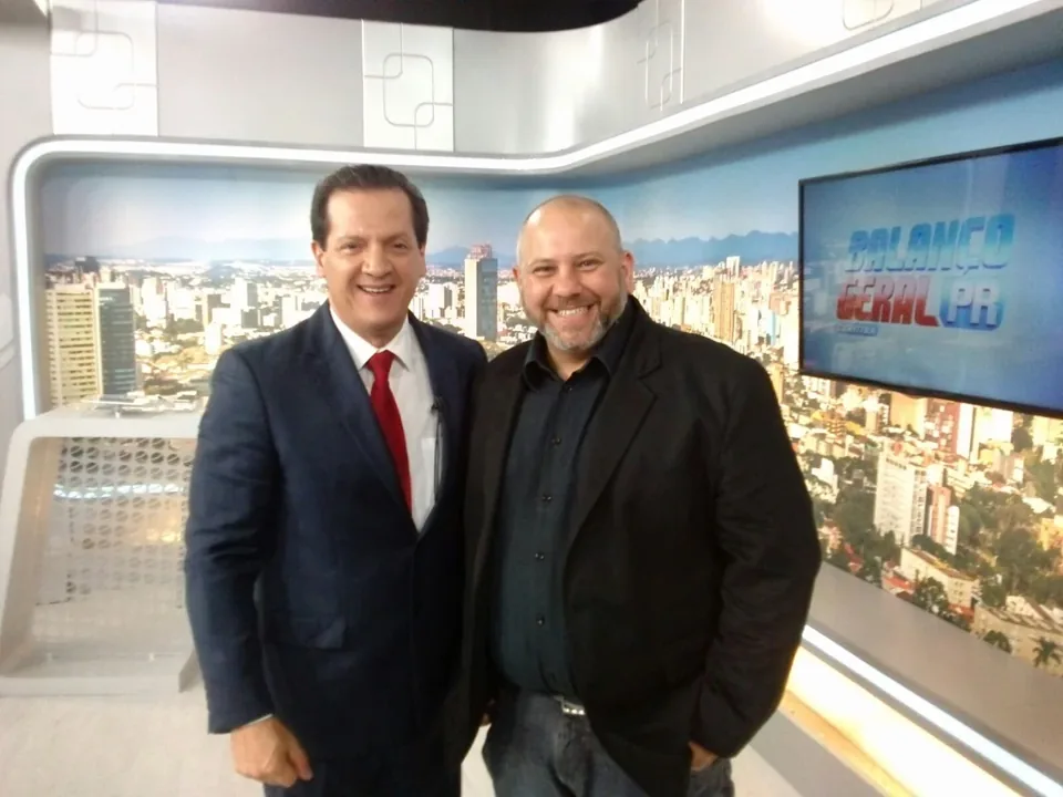 Registro no cenário do programa Balanço Geral PR